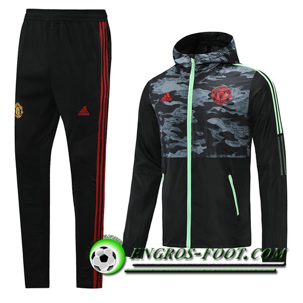 Ensemble Veste A Capuche Survetement Manchester United Noir 2021/2022