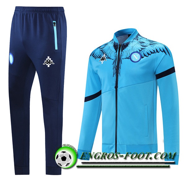 Ensemble Survetement de Foot SSC Naples Bleu 2021/2022