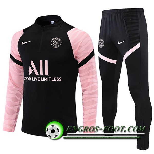 Ensemble Survetement de Foot Jordan PSG Noir/Rose 2021/2022