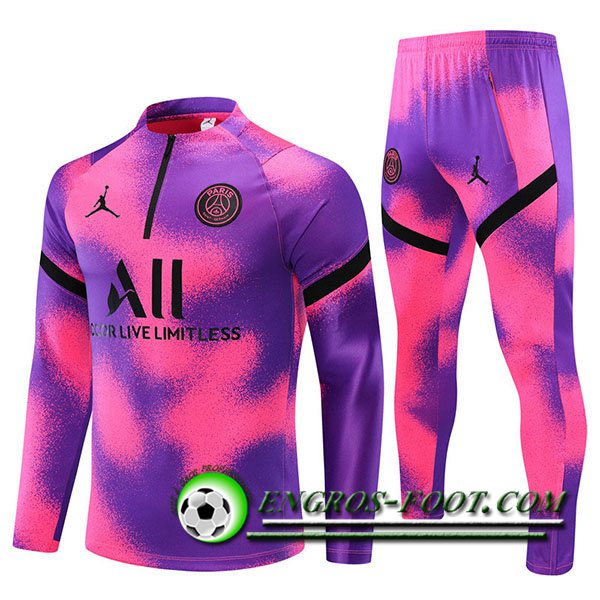 Ensemble Survetement de Foot Jordan PSG Rouge/Violet 2021/2022