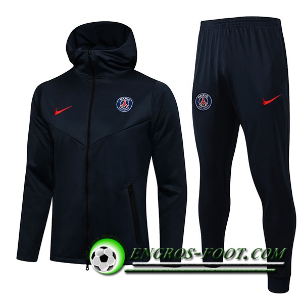 Ensemble Veste A Capuche Survetement Jordan PSG Bleu 2021/2022