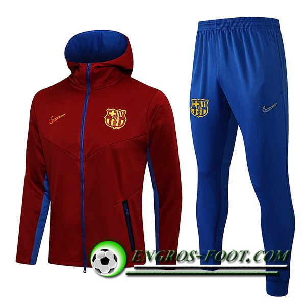 Ensemble Veste A Capuche Survetement FC Barcelone Rouge 2021/2022