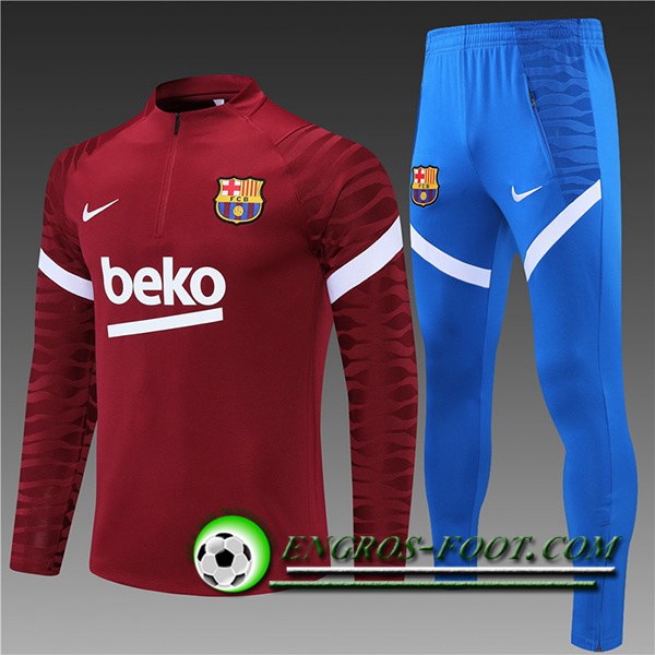 Ensemble Survetement de Foot FC Barcelone Enfant Rouge 2021/2022