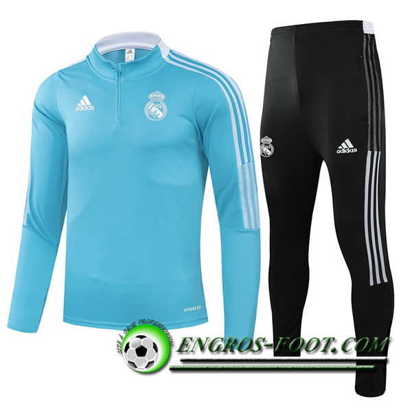 Ensemble Survetement de Foot Real Madrid Enfant Bleu 2021/2022