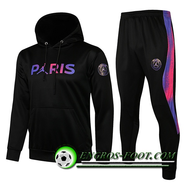 Ensemble Veste A Capuche Survetement Jordan PSG Enfant Noir 2021/2022