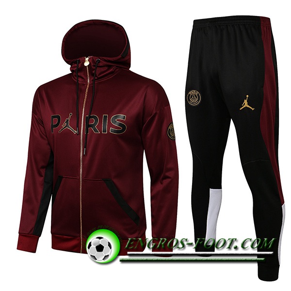 Ensemble Veste A Capuche Survetement Jordan PSG Enfant Brown 2021/2022