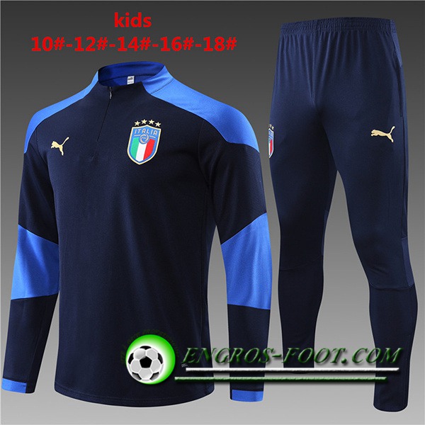 Ensemble Survetement de Foot Italie Enfant Bleu Marin 2021/2022