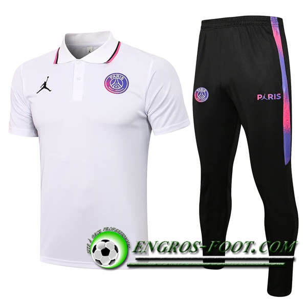 Ensemble Polo Jordan PSG + Pantalon Blanc 2021/2022