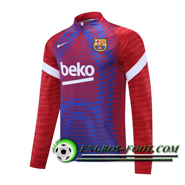 Sweatshirt Training FC Barcelone Rouge/Noir 2021/2022 -1