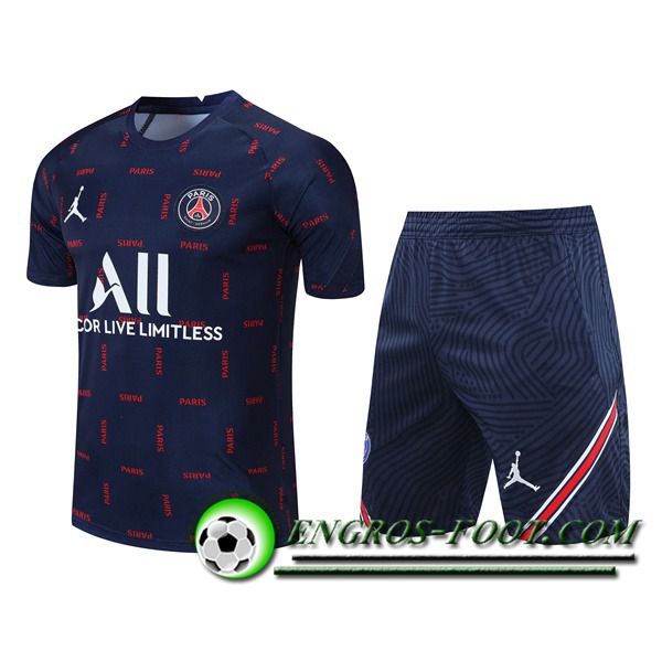 Ensemble Training T-Shirts Jordan PSG + Short Bleu Marin 2021/2022