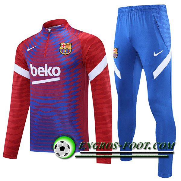 Ensemble Survetement de Foot FC Barcelone Rouge/Noir 2021/2022 -1