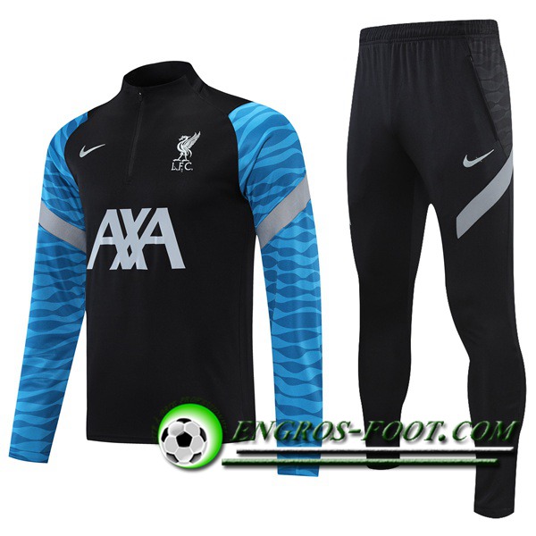 Ensemble Survetement de Foot FC Liverpool Bleu/Noir 2021/2022