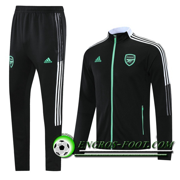 Ensemble Veste Survetement de Foot Arsenal Noir 2021/2022