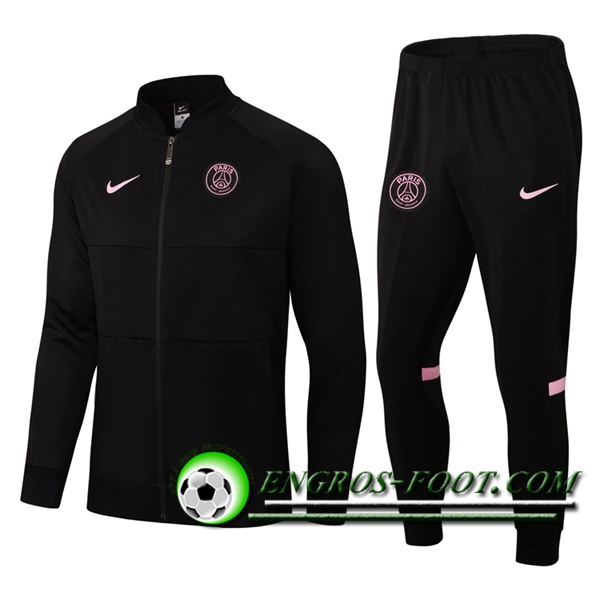 Ensemble Veste Survetement de Foot PSG Noir 2021/2022