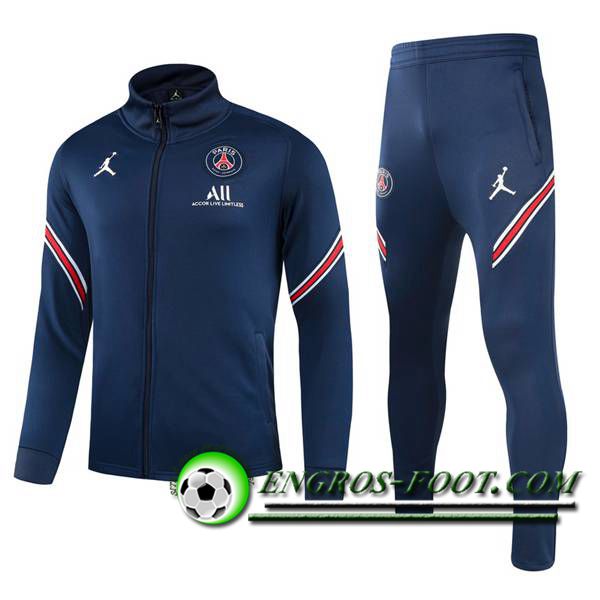 Ensemble Veste Survetement de Foot PSG Bleu 2021/2022