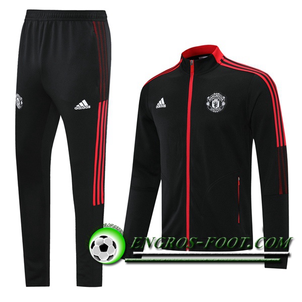 Ensemble Veste Survetement de Foot Manchester United Noir 2021/2022