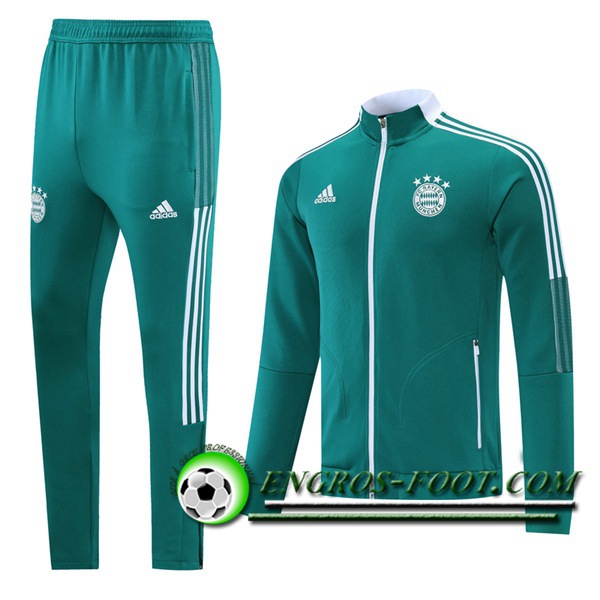 Ensemble Veste Survetement de Foot Bayern Munich Vert 2021/2022