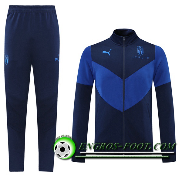 Ensemble Veste Survetement de Foot Italie Bleu Marine 2021/2022