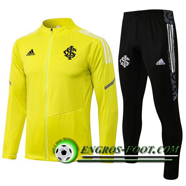 Ensemble Veste Survetement de Foot Bresil Jaune 2021/2022