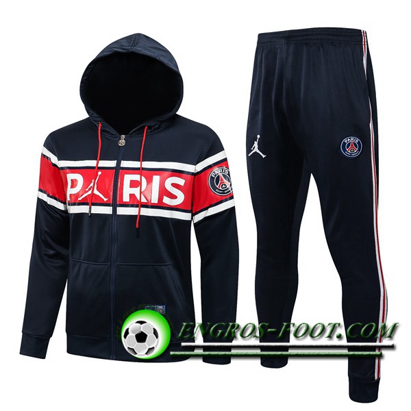 Ensemble Veste A Capuche Survetement Jordan PSG Bleu Marin 2021/2022