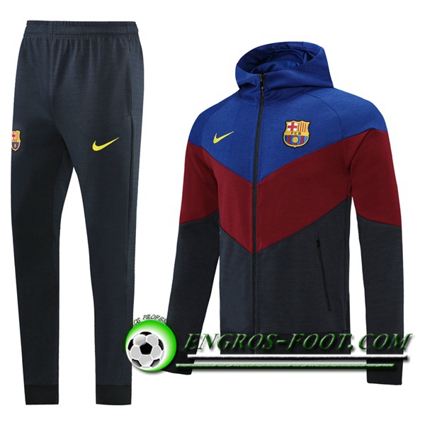 Ensemble Veste A Capuche Survetement FC Barcelone Bleu/Marron 2021/2022