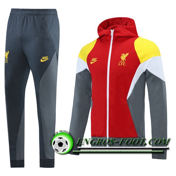 Ensemble Veste A Capuche Survetement FC Liverpool Blanc 2021/2022