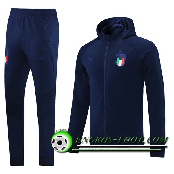 Ensemble Veste A Capuche Survetement Italie Bleu Marin 2021/2022