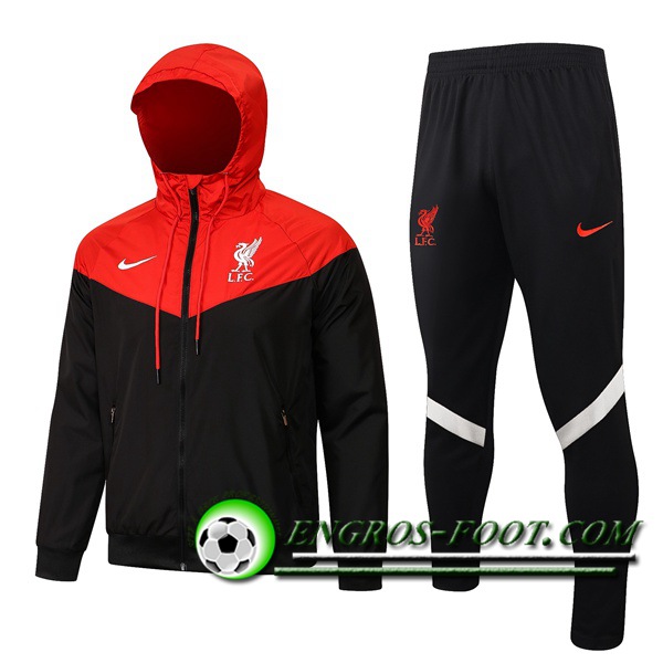 Ensemble Veste A Capuche Survetement FC Liverpool Rouge/Noir 2021/2022