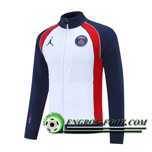 Nouveaux Veste Foot PSG Blanc/Bleu Marin 2021/2022