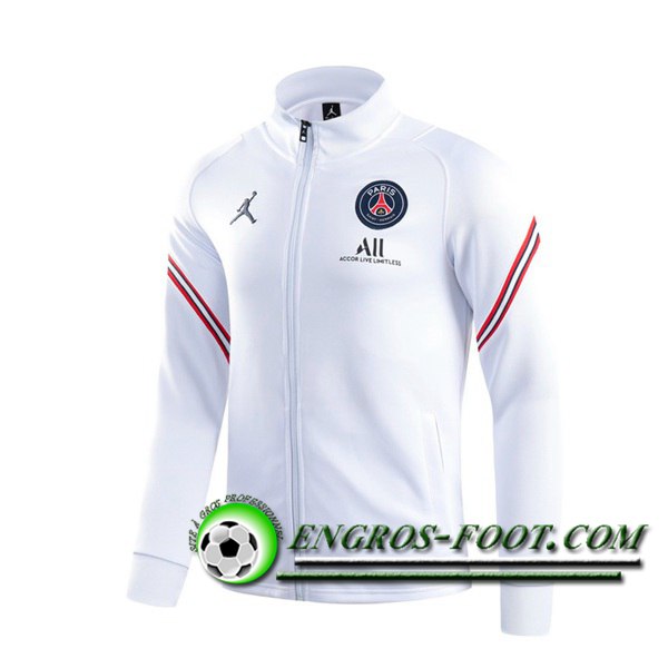 Nouveaux Veste Foot PSG Blanc 2021/2022