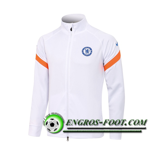 Nouveaux Veste Foot FC Chelsea Blanc 2021/2022