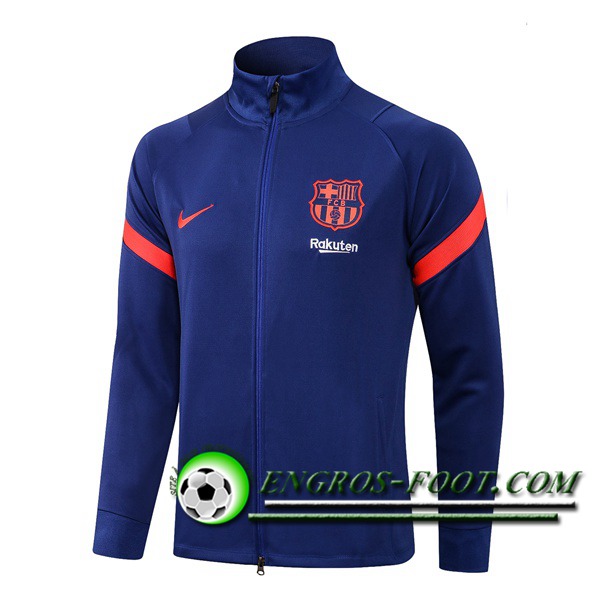 Nouveaux Veste Foot FC Barcelone Bleu Marin 2021/2022