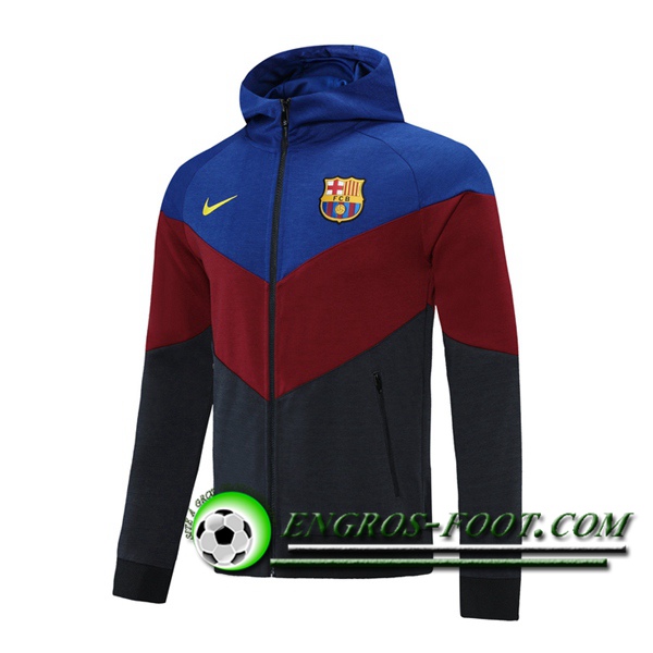 Nouveaux Veste A Capuche FC Barcelone Bleu/Marron 2021/2022