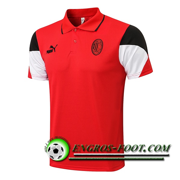 Polo Foot Milan AC Blanc/Rouge 2021/2022