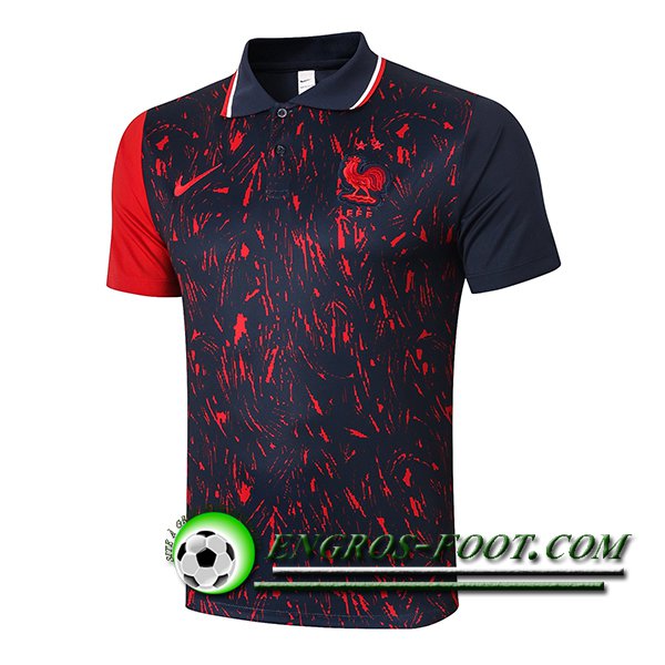 Polo Foot France Noir/Rouge 2021/2022