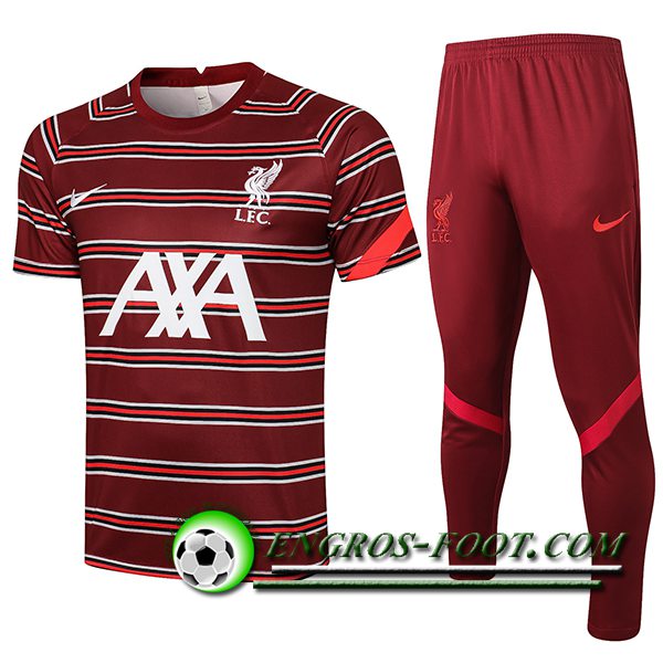 Ensemble Training T-Shirts FC Liverpool + Pantalon Rouge 2021/2022