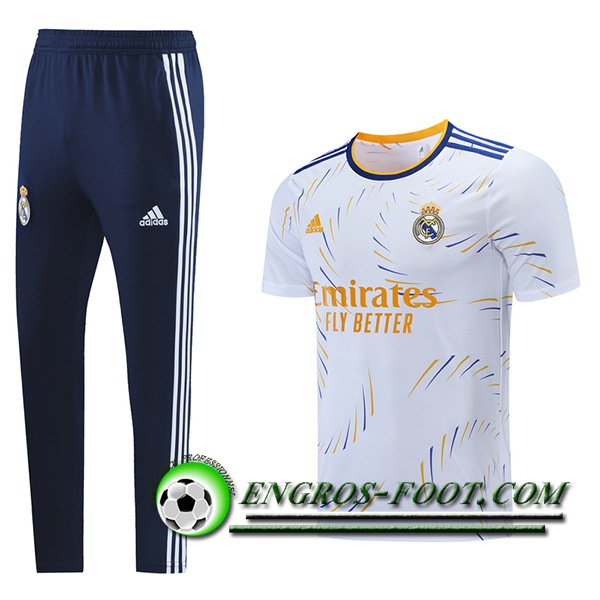 Ensemble Training T-Shirts FC Barcelone + Pantalon Blanc 2021/2022