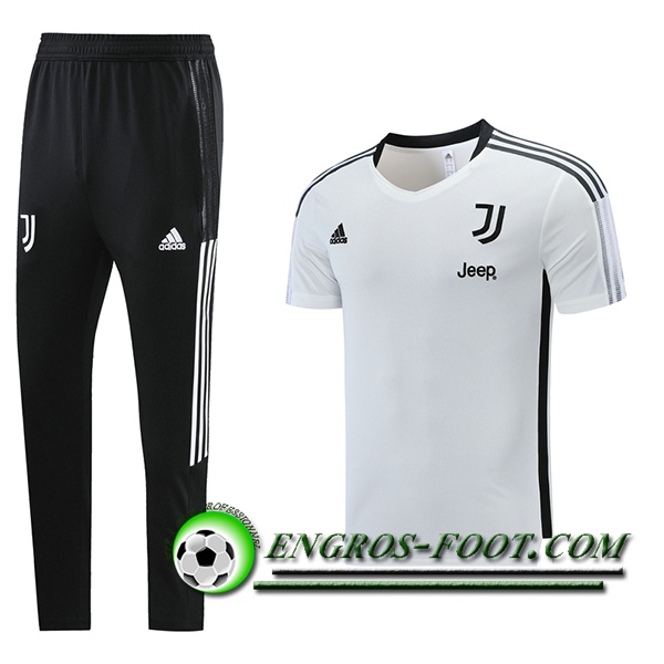 Ensemble Training T-Shirts Juventus + Pantalon Blanc 2021/2022