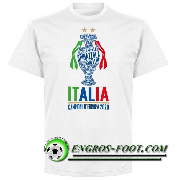 T-Shirts Italie UEFA Euro 2020 Champions Blanc - GXHTS03