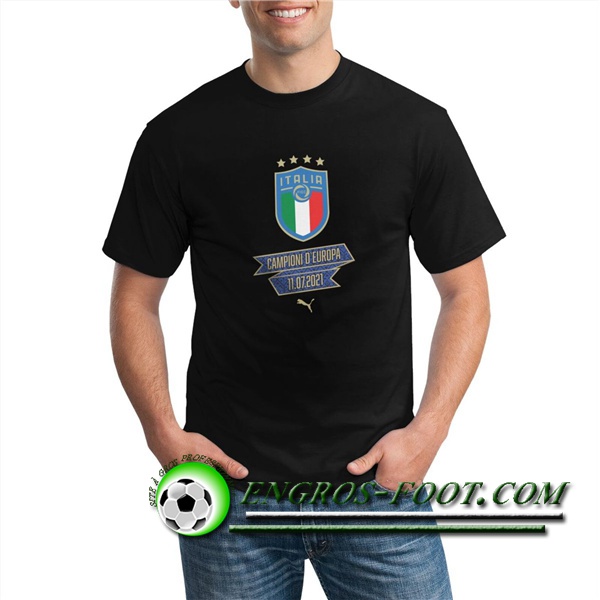 T-Shirts Italie UEFA Euro 2020 Champions Noir - GXHTS06