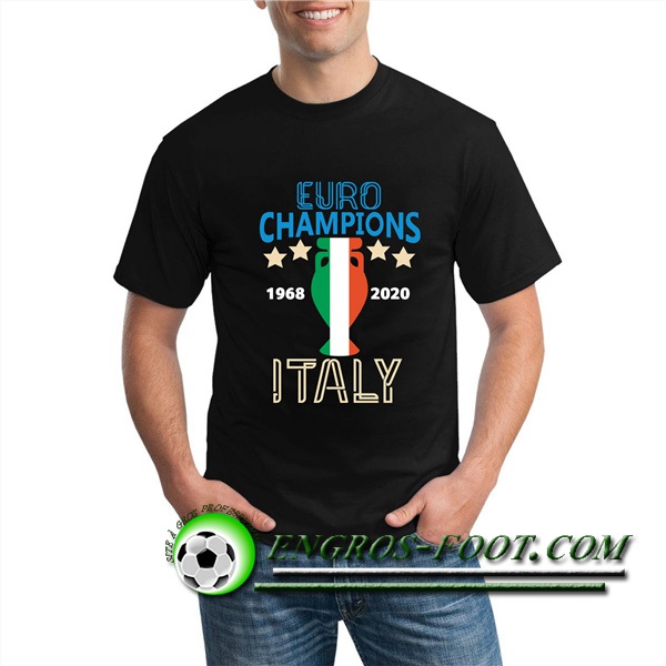 T-Shirts Italie UEFA Euro 1968 - 2020 Champions Noir - GXHTS08