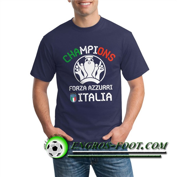 T-Shirts Italie UEFA Euro 2020 Champions Bleu Marin - GXHTS12