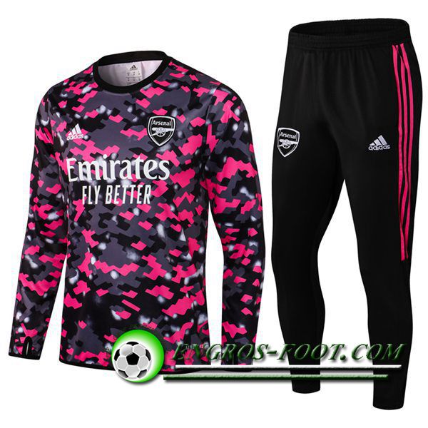 Ensemble Survetement de Foot Arsenal Gris/Rose 2021/2022