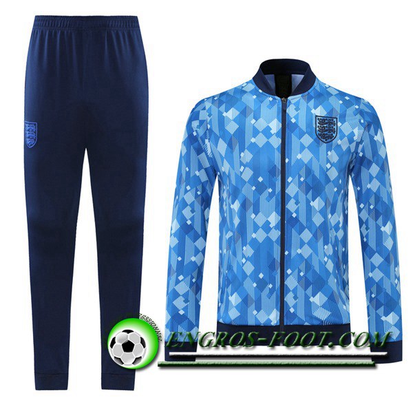 Ensemble Veste Survetement de Foot Angleterre Bleu 2021/2022