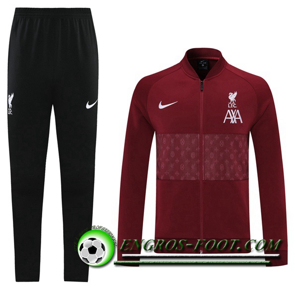 Ensemble Veste Survetement de Foot FC Liverpool Rouge 2021/2022 -1