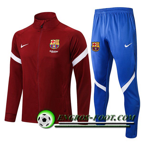 Ensemble Veste Survetement de Foot FC Barcelone Rouge 2021/2022