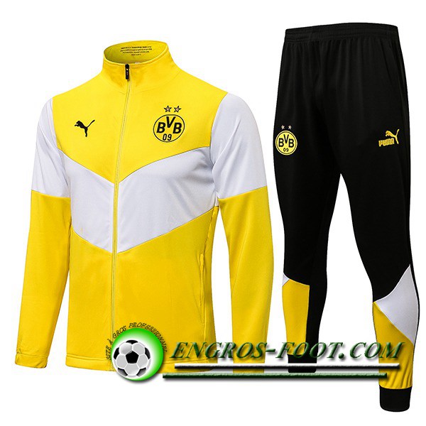 Ensemble Veste Survetement de Foot Dortmund BVB Jaune 2021/2022