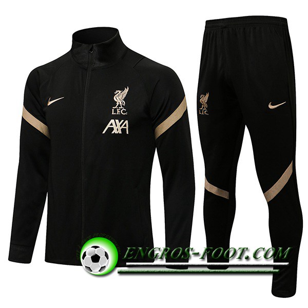 Ensemble Veste Survetement de Foot FC Liverpool Vert 2021/2022