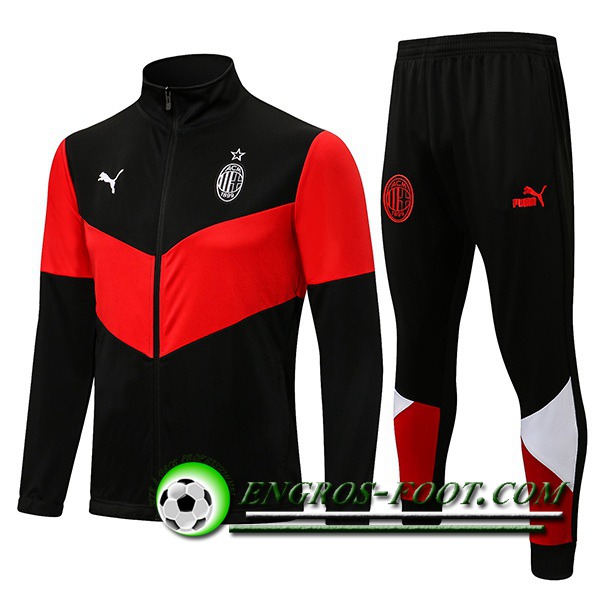 Ensemble Veste Survetement de Foot Milan AC Noir 2021/2022