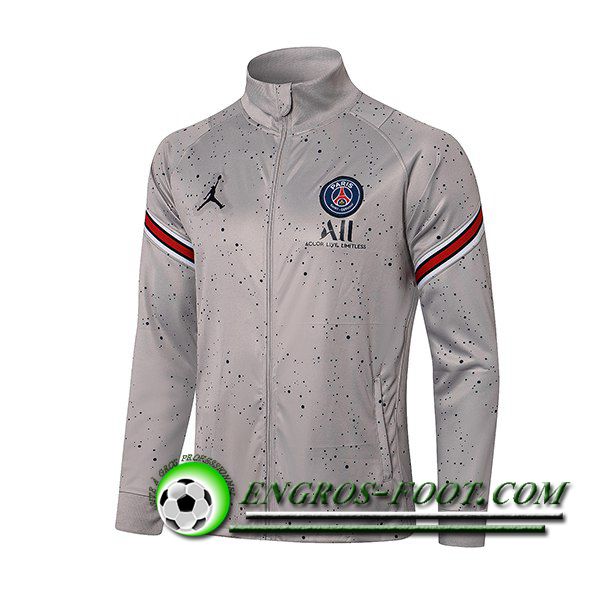 Nouveaux Veste Foot Jordan PSG Gris 2021/2022